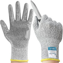 Guantes Resistentes al Corte Nivel 5 Dowellife con Revestimiento de Silicona, Guantes de Seguridad para Cocina