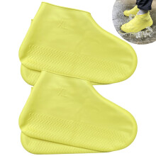 LSDWL Waterdichte Schoenhoezen 2 Pairs, Herbruikbare Siliconen Antislip Schoenhoezen (Geel, X)