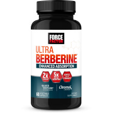 FORCE FACTOR Ultra Berberine Enhanced Absorption, Contains GlucoVantage Dihydroberberine & Chromium, 5X Better Absorption, Lasts 2X Longer, Easy on Di