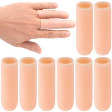 PAGOW 10er Set Gel Finger Schutzkappen, Silikon Fingerspitzen für rissige Hände