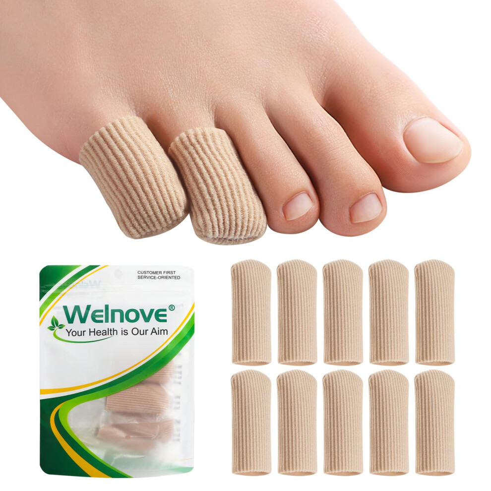 Welnove Gel Toe Cap - 10 Pack Pinky Toe Protector For Women Men - Cushions And Protects To Cover Toes, Relief Toe Pain From Ingrown Toenails, Corns, B