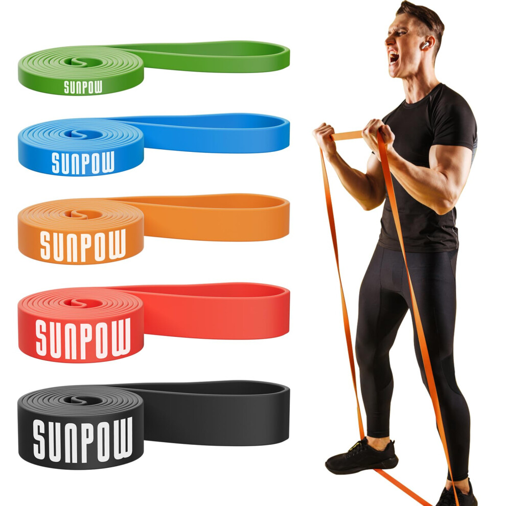 Sunpow Pull Up Assistance Bands, Resistance Bands Set Of 5 For Working Out, Pull Up Bands, Exercise Bands For Muscle Training, Stretching, Yoga, Physi