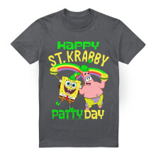 (3XL, Charcoal) SpongeBob SquarePants Unisex Adult St Patricks Day T-Shirt