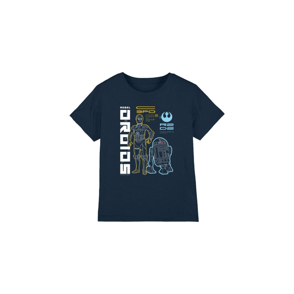 Star Wars (12-13 Years, Navy) Childrens/Kids Rebel Droids T-Shirt