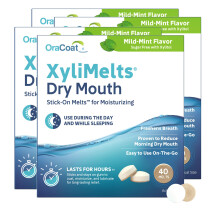 OraCoat XyliMelts Droge Mondverlichting Bevochtigende Hechtdiscs Mild Mint met Xylitol