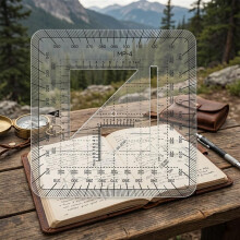 Gridded Coordinate Protractor Measuring Tool 10x10cm for Engineering Drawing