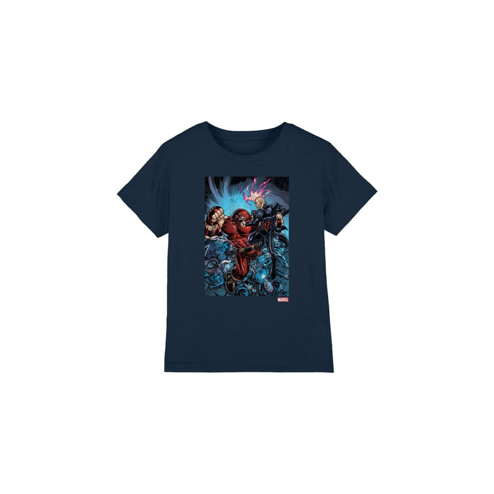 Marvel (3-4 Years, Navy) Childrens/Kids X-Men Destroy Juggernaut T-Shirt Blue,Multicoloured
