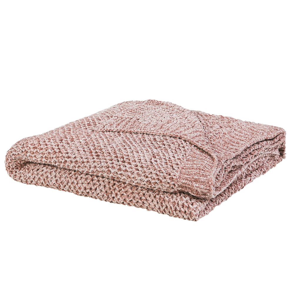Beliani Blanket Elova 150 X 200 Cm Pink