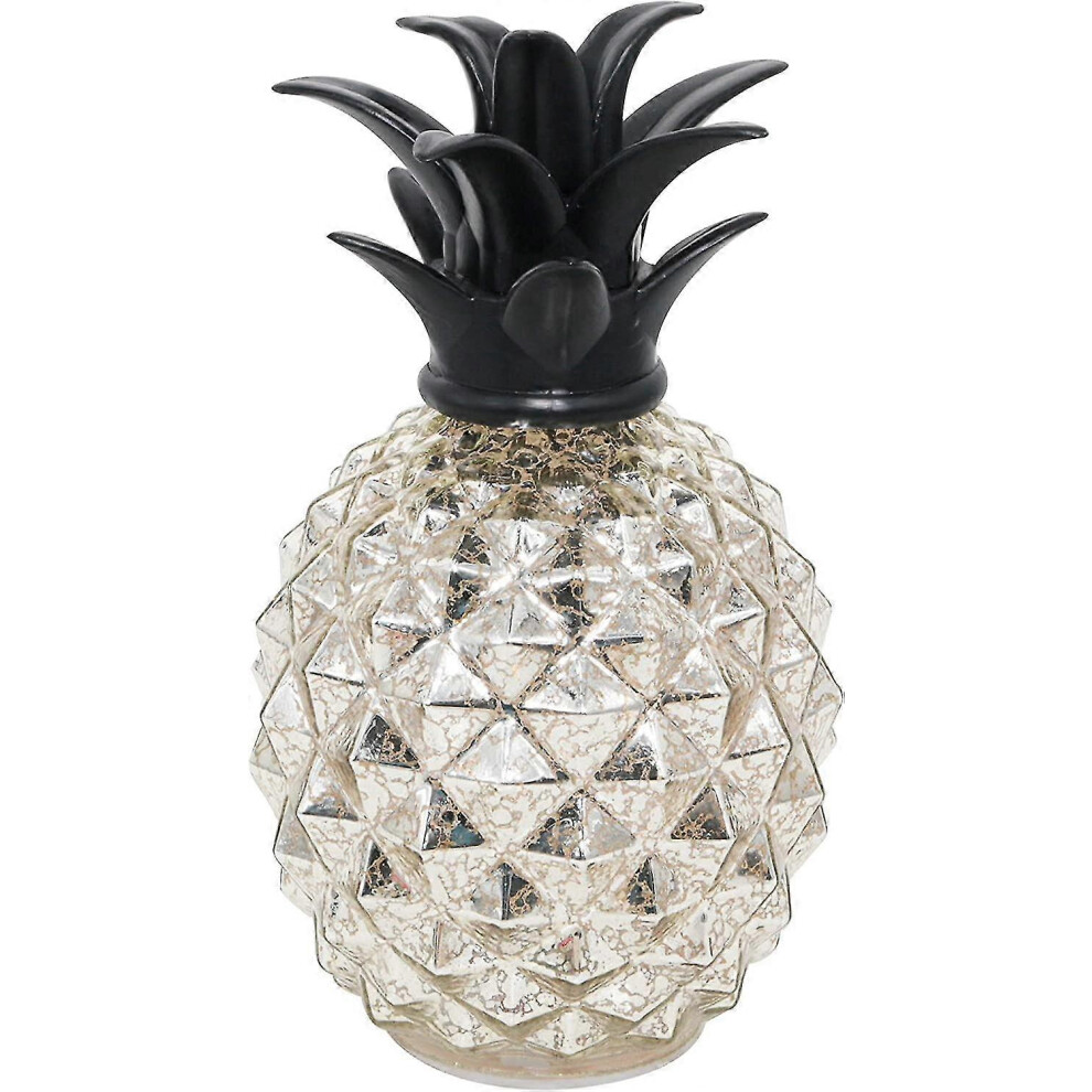 Mercury Glass Pineapple Lamp 9 Inch Batteries Operated Night Light With Timer, Women's Gift For Wife Girl Friend Edition 0617