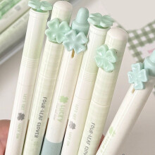 4Pcs Press Type Gel Ink Pen 0.5mm Tip Fast Drying Fluid Writing School Supplies
