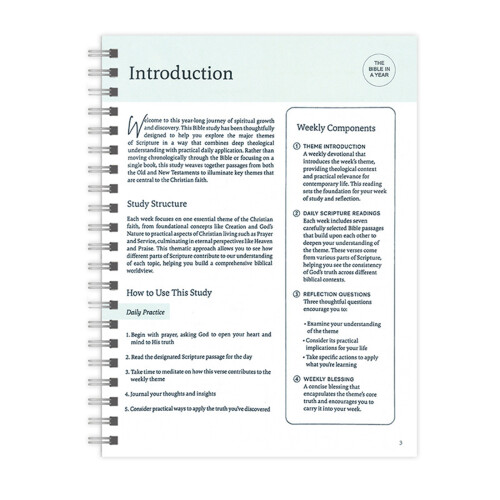 52 Week Bible Study Notebook Structured Plan For Year Long Scripture Learning A4