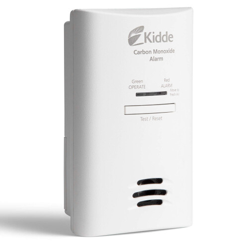 KIDDE Kidde Koolmonoxidemelder, Wandplug met AA Batterijback-up, Test-Hush Knop