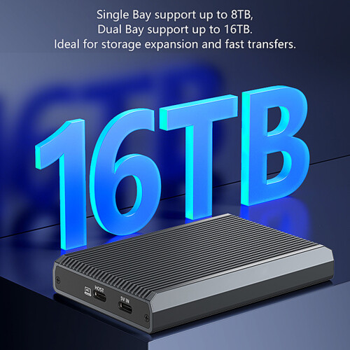 Lightweight Double Protocol NVMe RAID0 1 Drive Enclosure for Professional