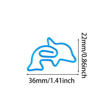 30Pcs Colorful Marine Life Metal Clips Creative School Office Stationery Tools Blue