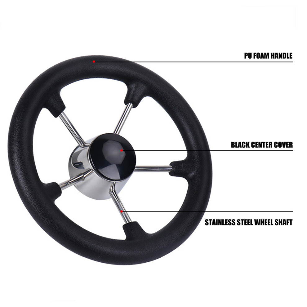Replacement 11Inch 5 Spoke Boat Steering Wheel Universal For Marine Yacht 7754004696662