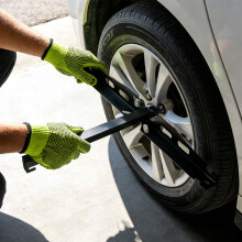 2 Pack Heavy Wheel Alignment Plates with Measuring Tape and Protective Gloves