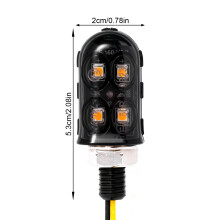 Motorcycle Accessory 4 LED Turn Signals Weatherproof Housing Pair for Blacken hood