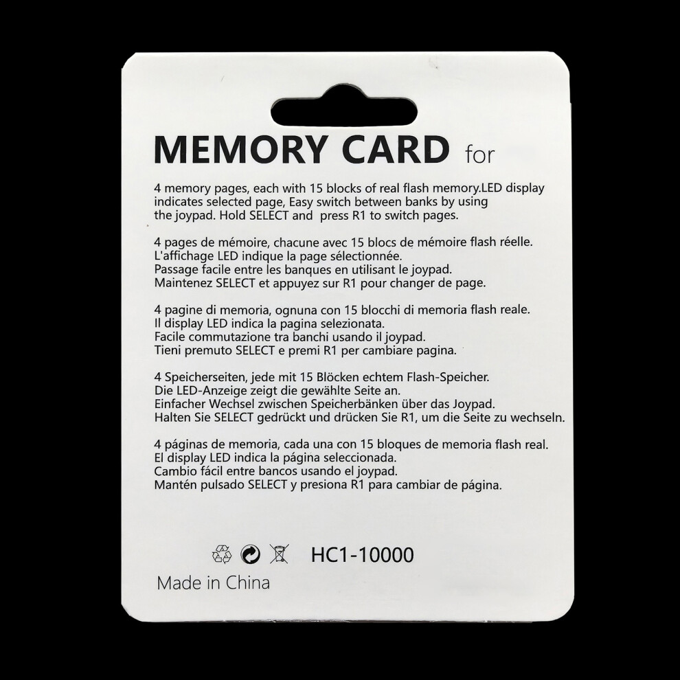 4Mb Memory Card For Ps1 Memory Card Robust Abs Construction High Performances 7695001240338
