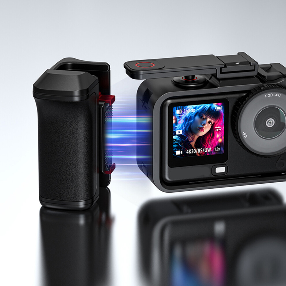 Action Camera Grip Fast Attachment System And Cold Shoe Support For Action 6 7695001198974
