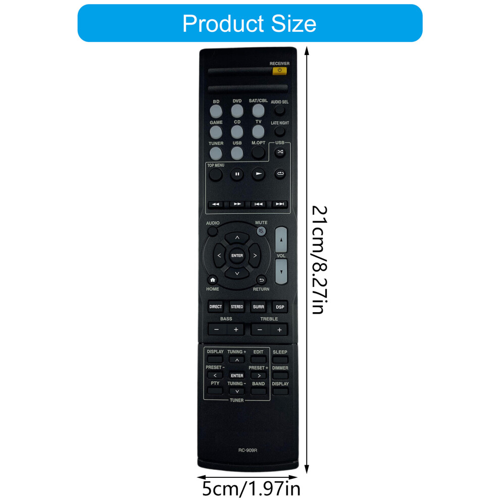 Rc909r Home Entertainment System Remote Control Shock Resistant Abs Material 7695001207843