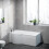 NES Home P Shaped Left Hand 1500mm Curved Shower Bath Acrylic & Front Panel 1