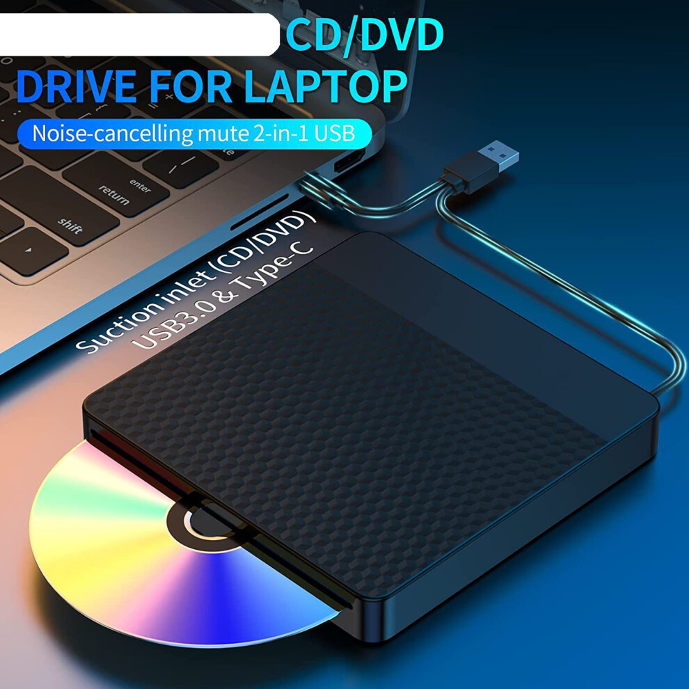 Quiet Operation Slot Loading Dvds Burners External Drive For Laptop And Desktop 7695001214889