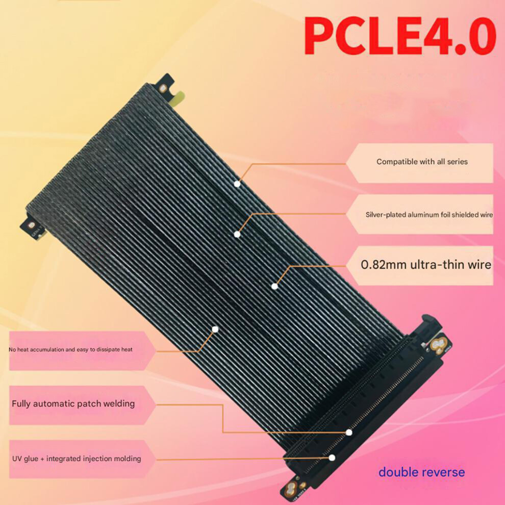 Full Speed Pcie4.0 X16 Risers Cable Gpu Extension Wire For Itx Structure Chasses 7695001229982