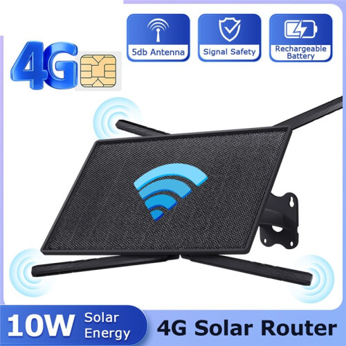 10W 4G SIM Card Solar Router with Solar Panel 20100mAh Battery Waterproof 50 Meter Coverage Range Solar Router 1