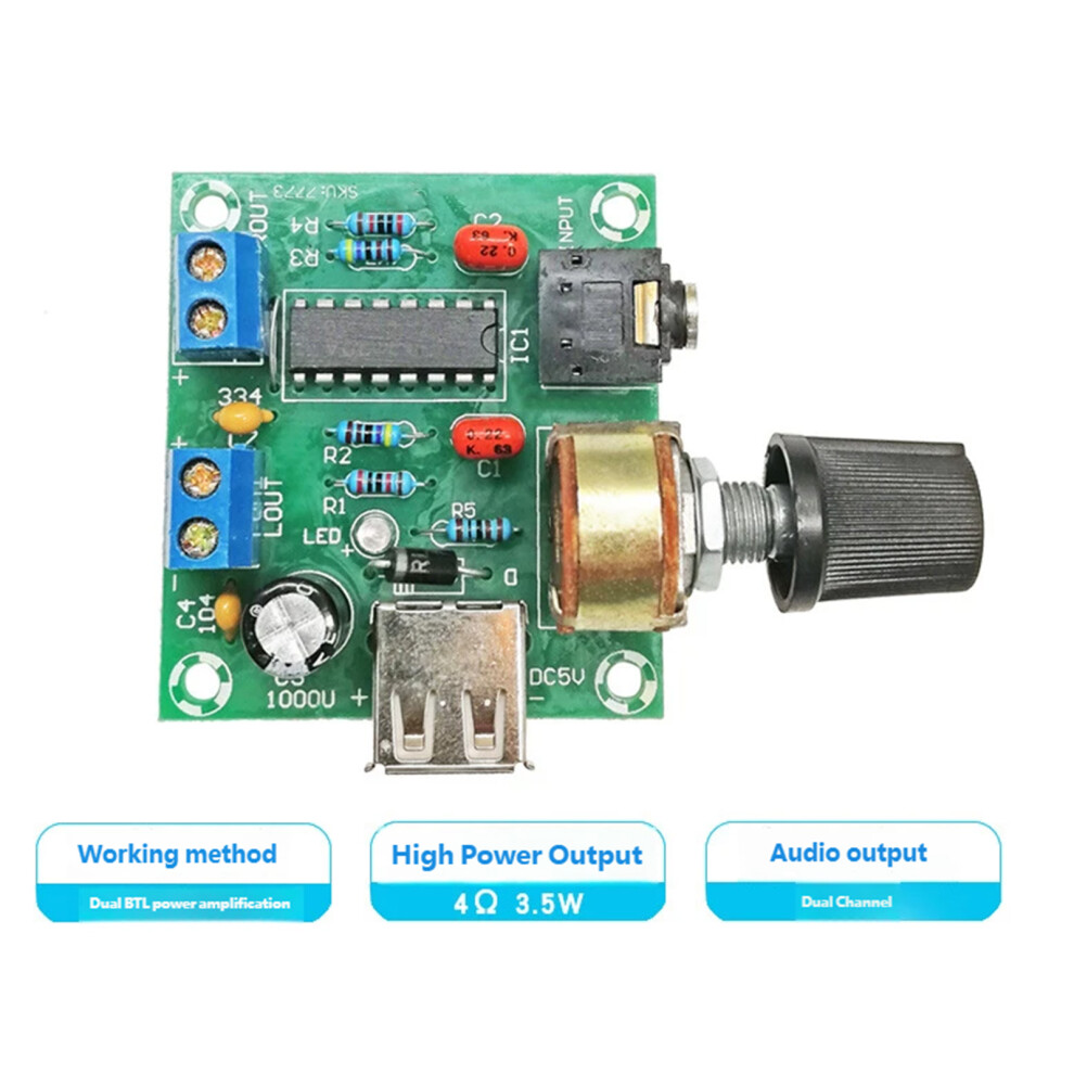Wide Voltages Ranges 3 To 12V Mono Sound Amplifiers Board Low Power Consumption 7695001182881
