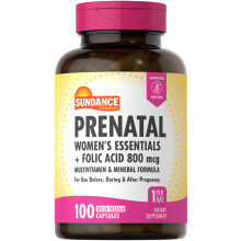 Prenatal Multivitamin och Mineralformula | 100 Snabbverkande Kapslar | med Folsyr 800 mcg | Icke-GMO, Glutenfri Kosttillskott för Kvinnor | av Sund