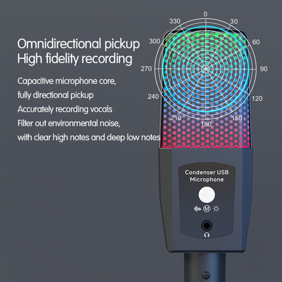 Noise Reducing Condenser Microphone For Streaming Computer Recording Microphone 7695001164856
