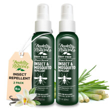 Deet-Fri Insekts- & Myggmedel Pack om 2 (8 oz) - Luktar Gott med Citrongräsolja, Säker för Husdjur och Barn
