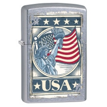 Zippo Ficklampa: Frihetsflagga - Street Chrome 75666