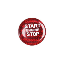 Garniture de Couvercle de Bouton D'ArrêT de DéMarrage de Voiture en Fibre de Carbone SèChe pour Accessoires Giulia Stelvio 2017-2020, Rouge