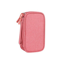 Draagbare Kabelopbergtas Waterdichte USB-Datalijnoplader Stekker Organizer voor op Reis Elektronische Organizer Roze