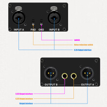 Professional Music Noise Filter XLR And 6.35mm Input and Output Music Isolator