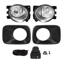 1Set Car Front Fog Light Assembly for 2009-2015 with Halogen Bulbs H11 Harness Upgrade Kit