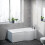 NES Home Nes Home P Shaped Right Hand 1500mm Curved Shower Bath Acrylic & Front Panel 1