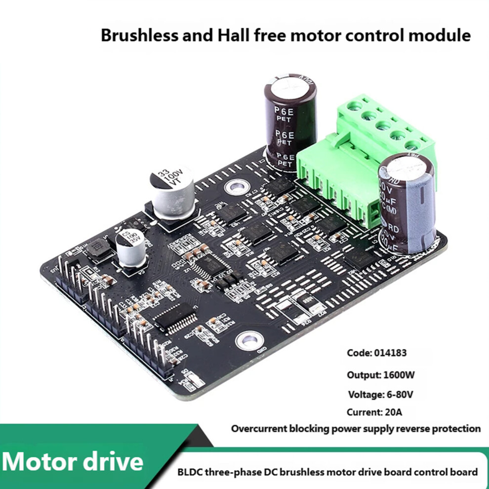 Bldc Motor Driver Controller 6-80V Bldc Three Phase Brushless Motor For 1600W 7695001198257