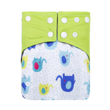 (Green) Cloth Charcoal Bamboo Diaper Girl Boy Baby Reusable Washable Pocket Adjustable