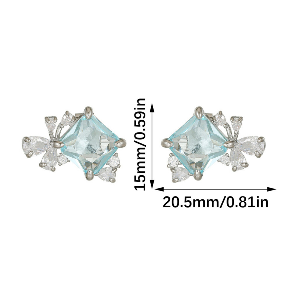 Stylish Ear Clip For Freeclip 1/2 Headphones Square Stone Butterfly Design Blue 7695001194358