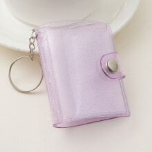 2Inch Photo Album Keychain Insert Design Holds 20Photos for Travel Sparkling white 1Pcs