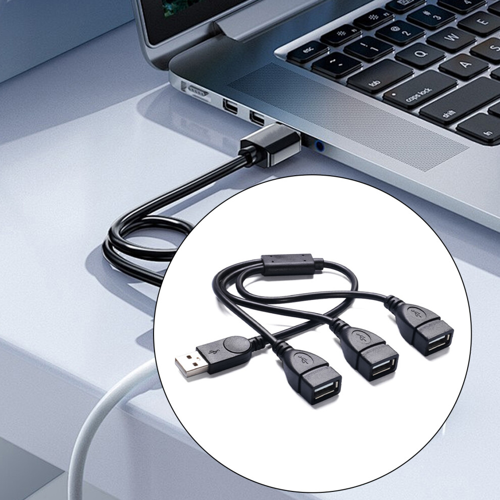 Usb 2.0 Adapter Male To Three Female Data And Charging Splitter Cable For Laptop 7695001219846