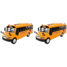 2X Automobile di Inerzia del Modello del Giocattolo Dello Scuolabus Dei Bambini di Dimensione con la Luce del Suono per Il Regalo di Compleanno