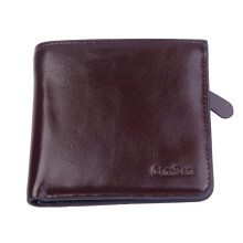 (Coffee, Short) Pu Mens Leather Cowhide Bifold Wallet Id Credit Card Holder Purse Coin