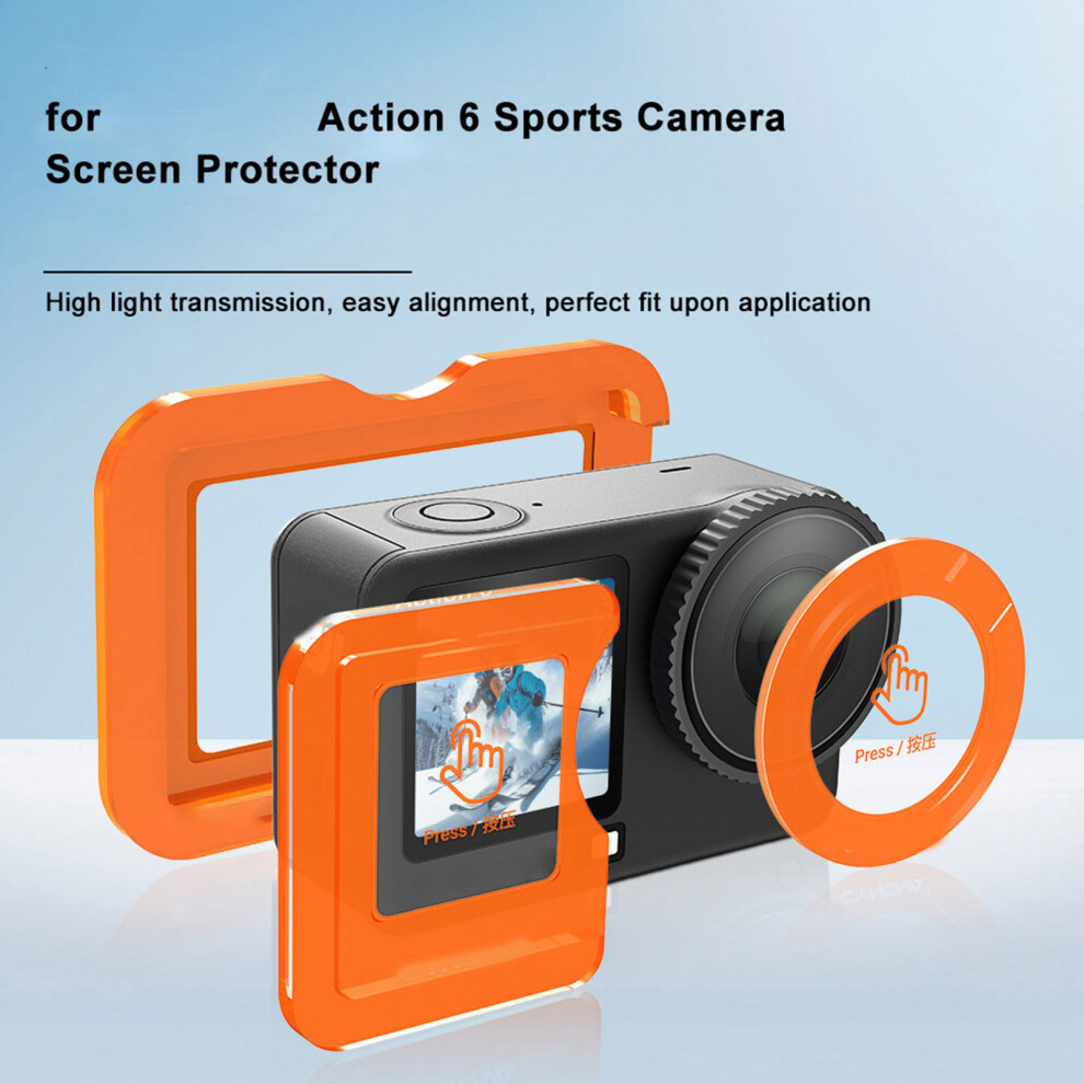 Lcd Screen Film Tempered Glass Screen Protector For Action 6 Lcd Display Shatterproof 7695001236300