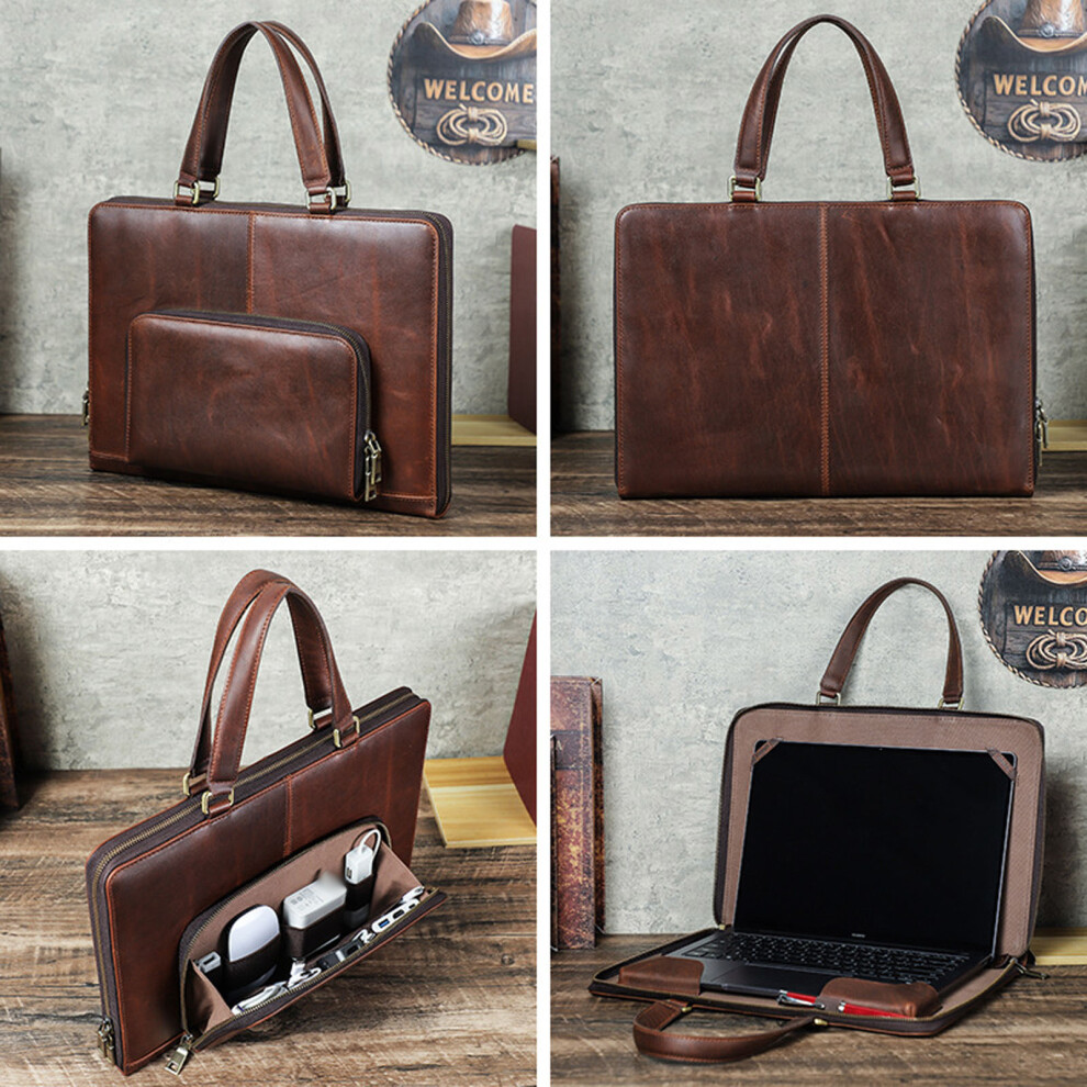 Elegant Leather Sleeve Bag For A2442 A2779 A2918 Laptop Small Portfolio Folder 7695001236348