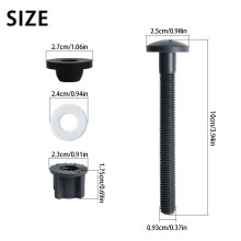 Plastic Toilet Seat Fastener Replacement 4 Bolts & Rubber Seal for 2/3 Inch Use