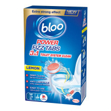 Bloo Power Fizz Tabs Anti-Limescale Drain Deep Toilet Cleaning Lemon, 8 x 22.5g