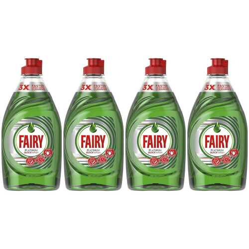 Fairy Fairy Platinum Quickwash Washing Up Liquid Original 383ml, 4
